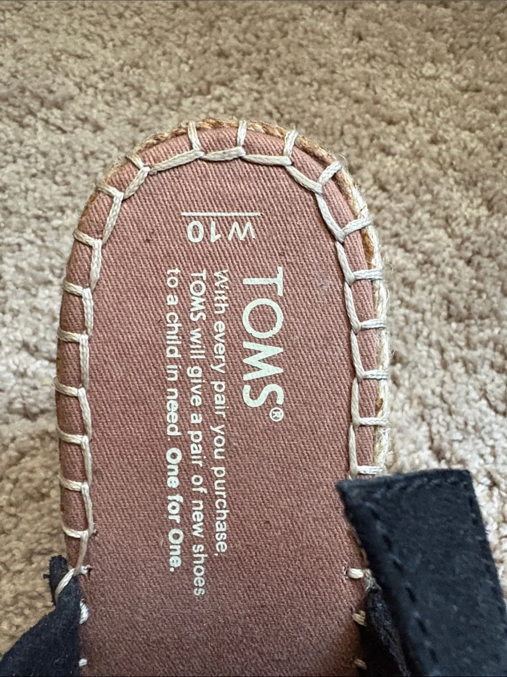 TOMS Women's Monica Black Suede Slingback Espadrille Wedge Sandals.